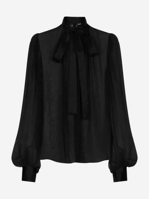 Silk chiffon pussy-bow blouse