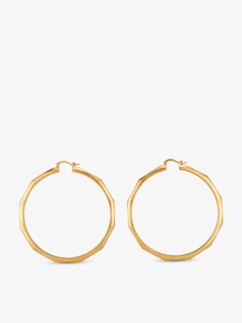 JIMMY CHOO Diamond Chain Hoops M
Gold-Finish Diamond Chain Hoop Earrings