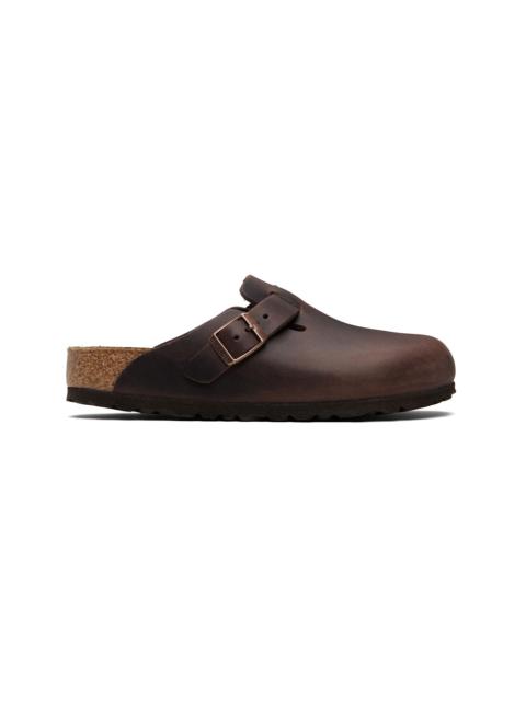 BIRKENSTOCK Brown Regular Boston Oiled Leather Slip-on Loafers