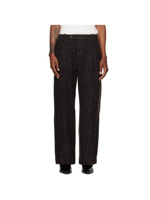 NULLUS Gray Layered Folded Trousers