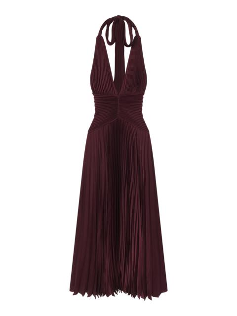 A.L.C. Sabine Scarf Tie Satin Pleated Gown