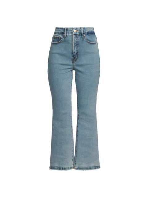 GOOD AMERICAN Women's Good Legs Crop Mini Boot Jeans - Blue