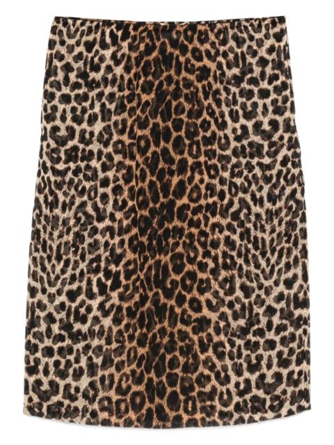 SAINT LAURENT animal-print skirt
