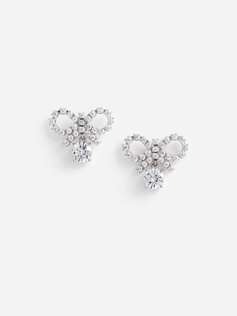 self-portrait Micro Bow Crystal Earrings