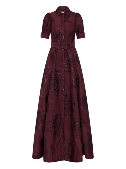 REBECCA VALLANCE Arlette belted floral short-sleeve maxi dress