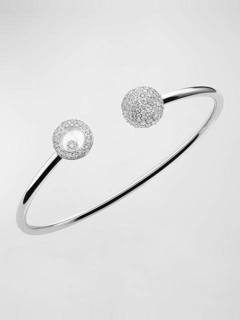 Chopard Happy Diamonds Planet 18K White Gold Bangle, Size Medium