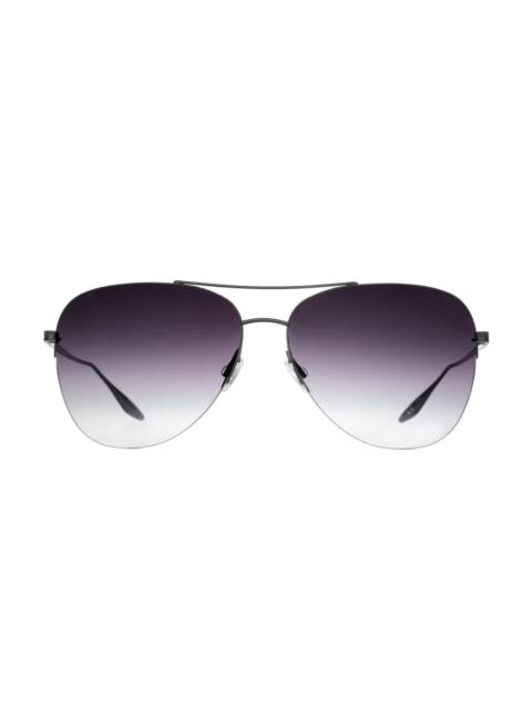 BARTON PERREIRA Men's Chevalier 57MM Aviator Sunglasses - Black Satin Smolder