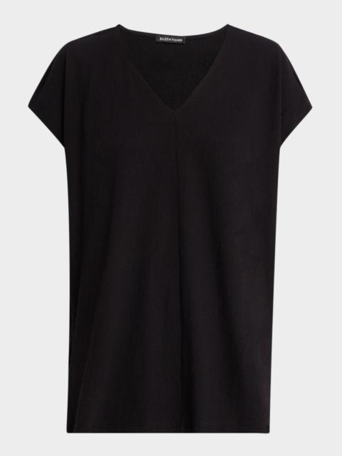 EILEEN FISHER Crinkled Organic Cotton Jersey Tunic