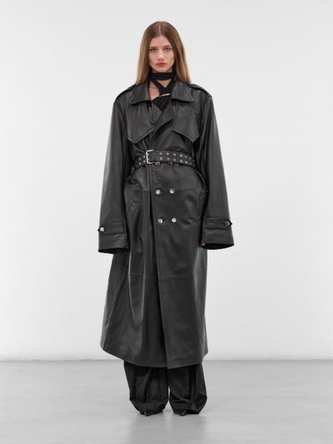LUDOVIC DE SAINT SERNIN Amanda Black Lamb Leather Trench