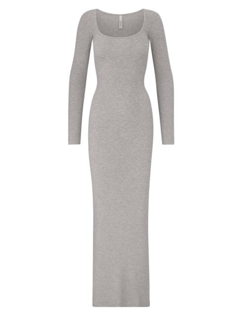 SKIMS Women's Soft Lounge Long-Sleeve Dress - Heather Gray