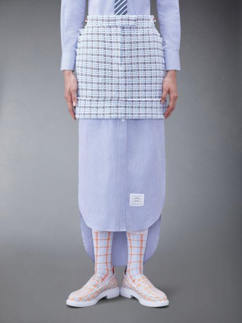 Check Crochet Tweed Fray Mini Sack Skirt