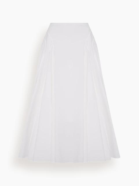 Another Tomorrow Seamed Full Skirt in White