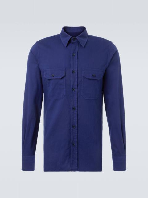 Cotton and linen drill shirt