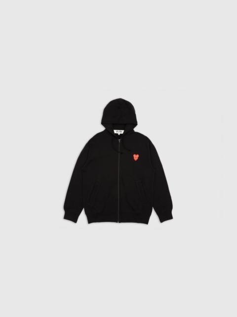Comme des Garçons PLAY DOUBLE RED HEART FULL ZIP HOODY