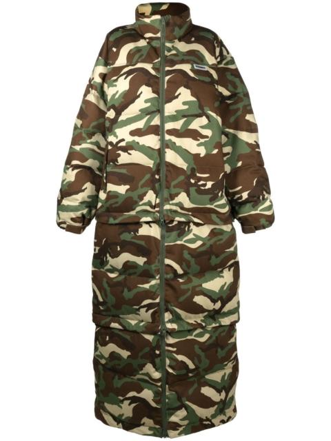 VETEMENTS camouflage-print maxi padded coat