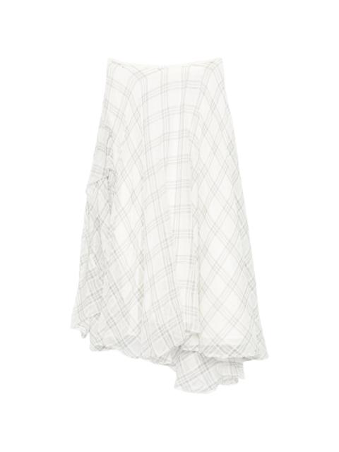Marc Le Bihan check-pattern asymmetric skirt