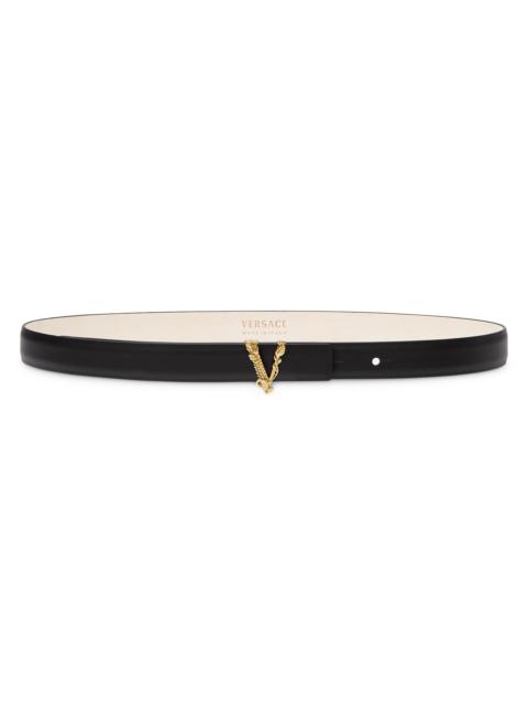 VERSACE Women's Virtus Leather Belt - Black Gold