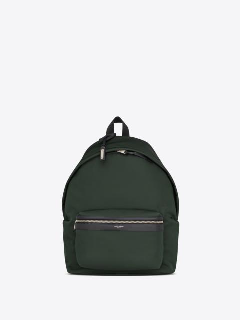 SAINT LAURENT city backpack in econyl®, smooth leather and nylon