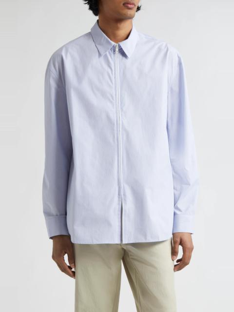 POST ARCHIVE FACTION (PAF) 6.0 Stripe Cotton Zip Front Shirt Right