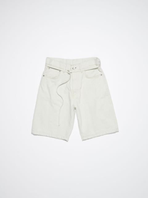 Loose fit denim shorts - Ecru/ecru