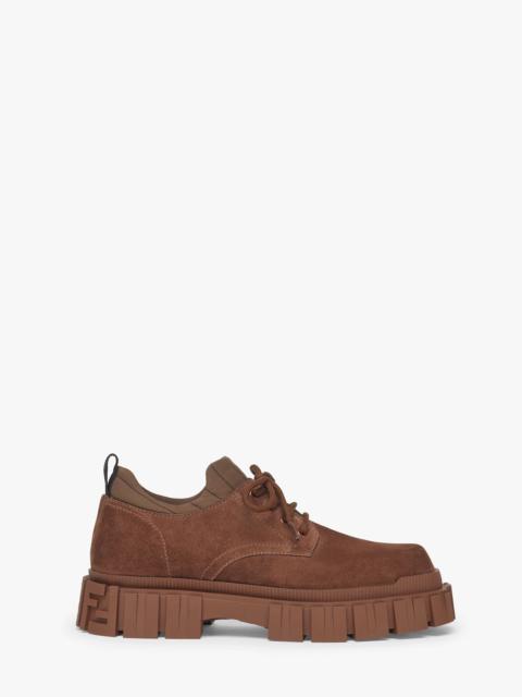 FENDI Brown suede lace-ups