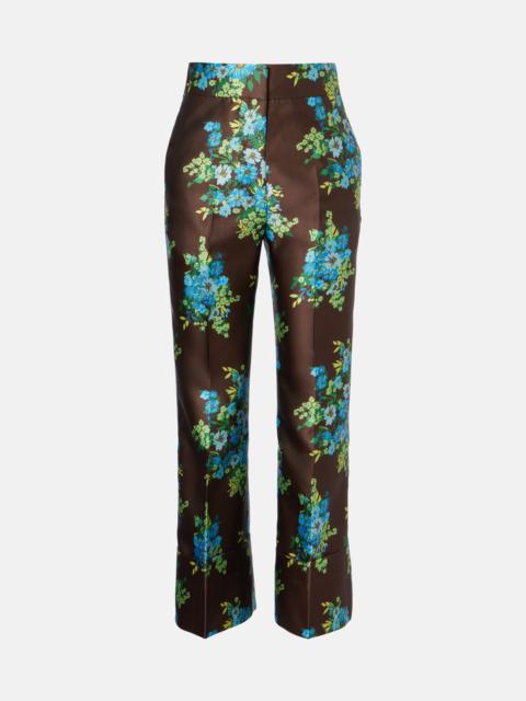 ALÉMAIS Floral satin bootcut pants