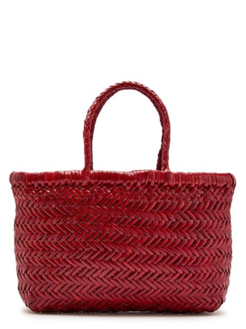 Dragon Diffusion Mini Flat Gora Woven Leather top Handle bag