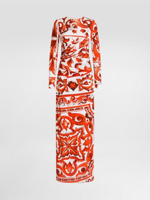 Dolce & Gabbana Majolica-print organzine long dress