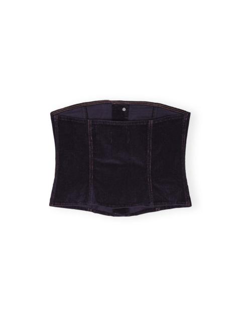 GANNI BLUE WASHED CORDUROY TOP