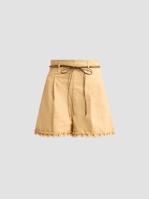 Zimmermann Women's Mahon Flower Trim Shorts - Oatmeal