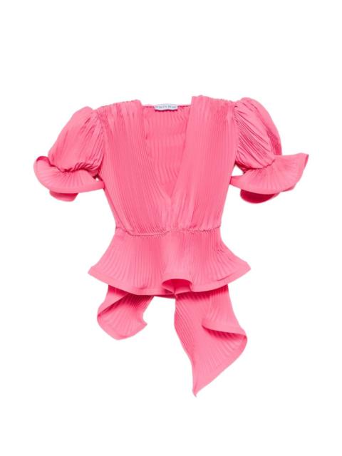 ROWEN ROSE pleated puffy blouse
