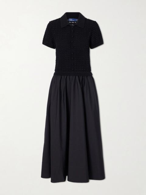 Polo Ralph Lauren Crocheted cotton-poplin maxi dress Black