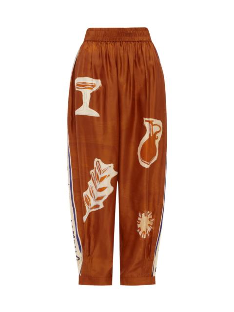 ALÉMAIS Soleil D'Amour Tapered Silk Pant