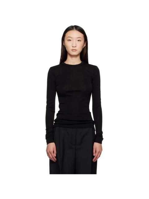 RÓHE Black Fine Merino Longsleeve T-shirt