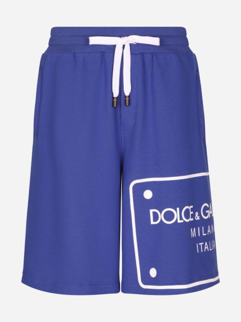Dolce & Gabbana Jersey jogging shorts with printed tag