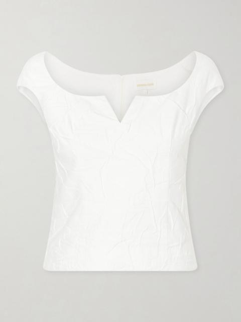 SHUSHU/TONG Crinkled cotton-blend top White
