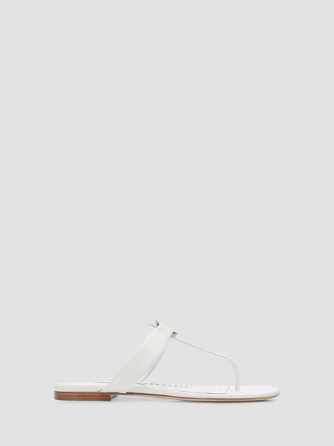 Manolo Blahnik Women's Mionasan Leather T-Bar Sandals - White