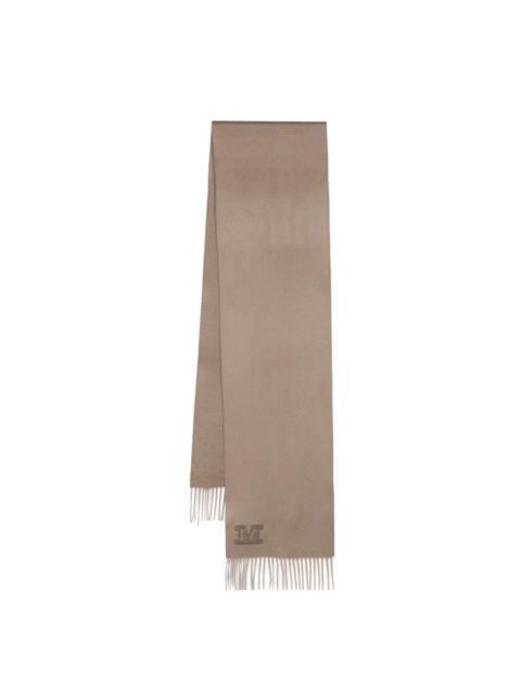 Max Mara logo-embroidered cashmere scarf
