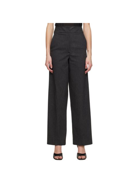 Elleme Gray Curved Stitched Trousers
