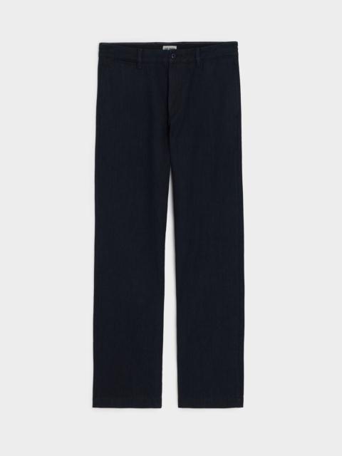 TODD SNYDER Relaxed Striped Denim Chino in Overdyeed Indigo