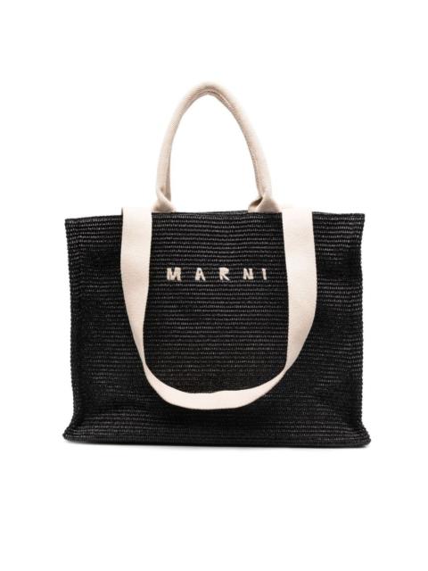 embroidered-logo tote bag