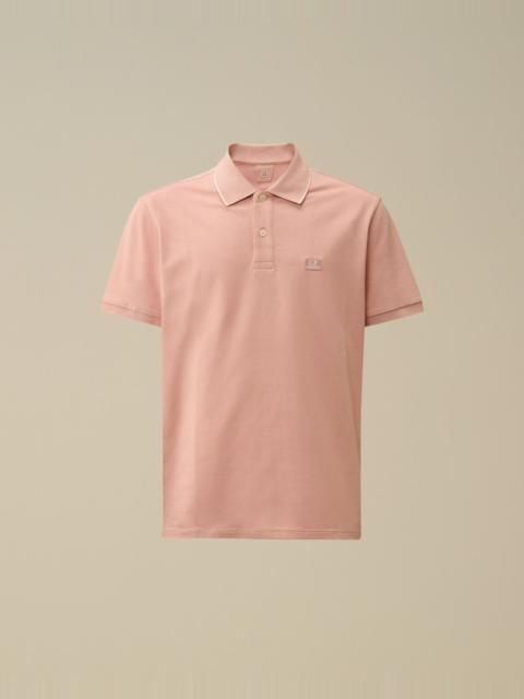 Stretch Piquet Two-Button Logo Polo