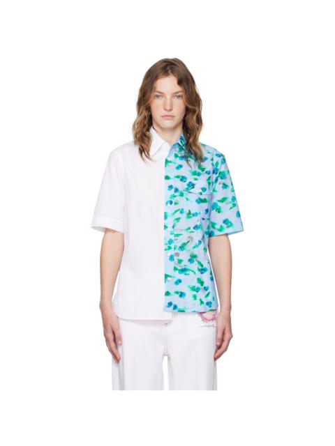 Marni Blue & White Asymmetric Shirt