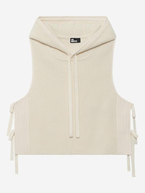 The Kooples SLEEVELESS SWEATER IN ECRU WOOL AND COTTON
