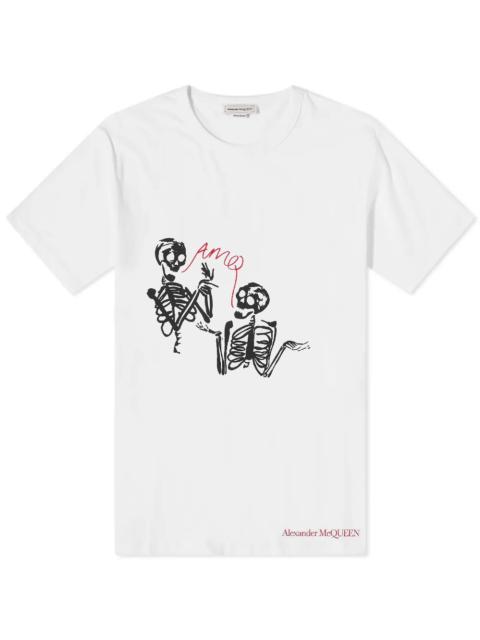 Alexander McQueen Alexander McQueen Skeleton Print Logo Tee