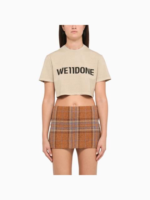 We11done Beige cropped T-shirt