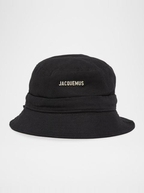 JACQUEMUS Men's Le Bob Gadjo Canvas Drawstring Bucket Hat