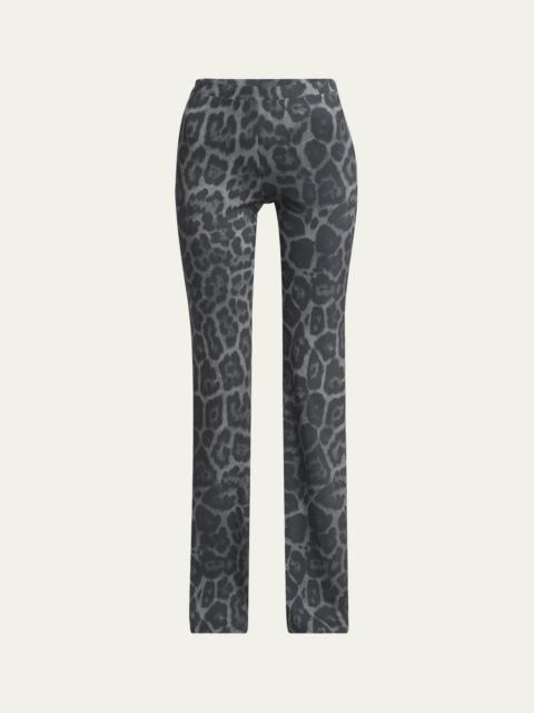 Stella McCartney Flared Leopard Print Pants
