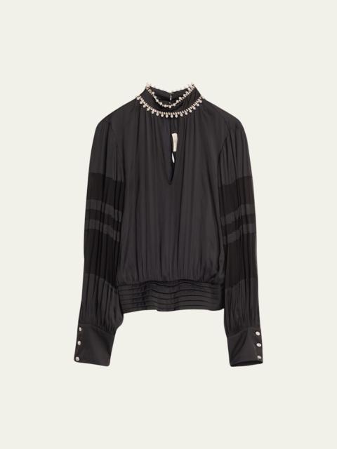RAMY BROOK Jolene Embellished Long-Sleeve Blouse