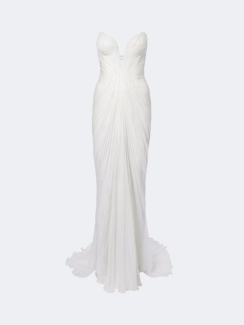 MARIA LUCIA HOHAN Cecilia draped silk muslin bustier gown